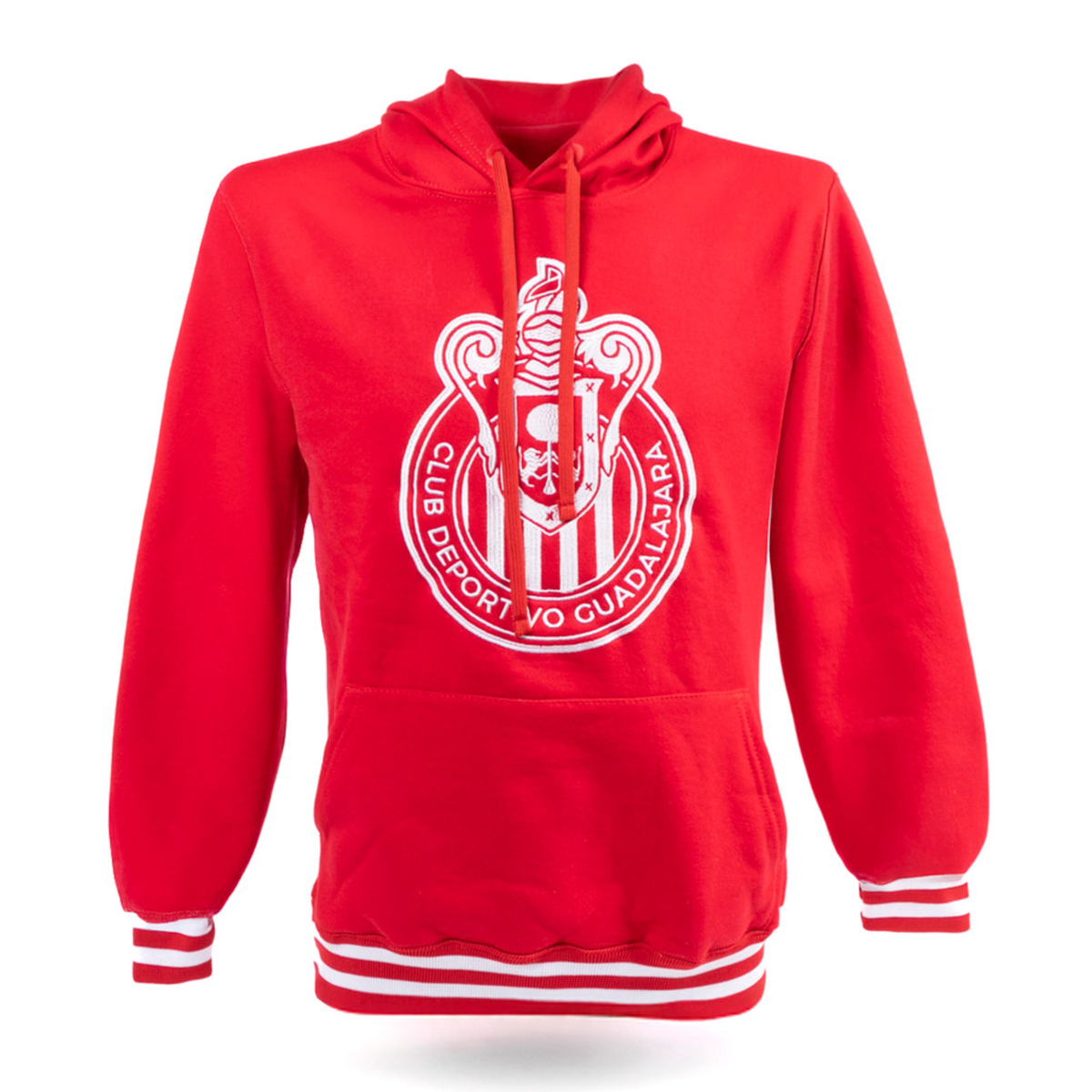 SUDADERA ROJA ESCUDO MONOCROMÁTICO CHIVAS