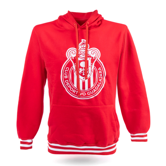 SUDADERA ROJA ESCUDO MONOCROMÁTICO CHIVAS