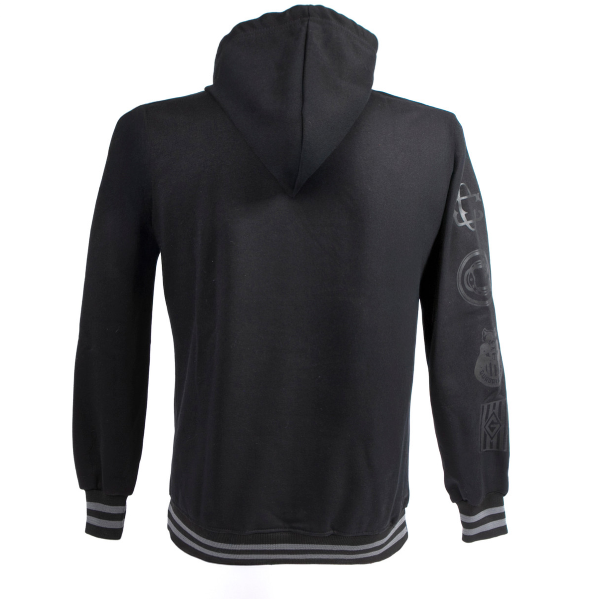 SUDADERA CHIVAS NEGRA ESCUDO AL FRENTE Y EN MANGAS