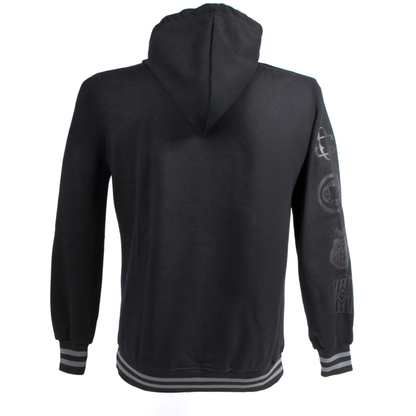 SUDADERA CHIVAS NEGRA ESCUDO AL FRENTE Y EN MANGAS